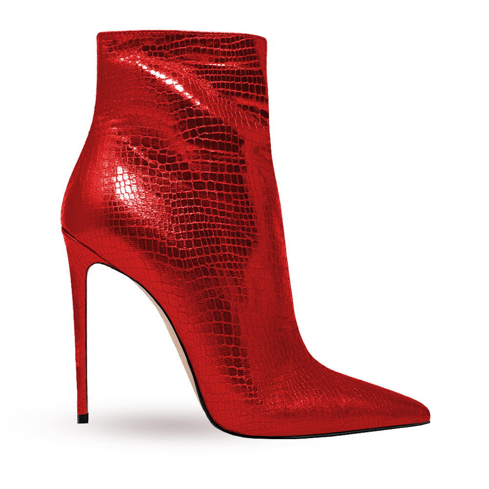 Womens Red Bottom Shoes Boots, Red Pointed Toe Ankle Boots