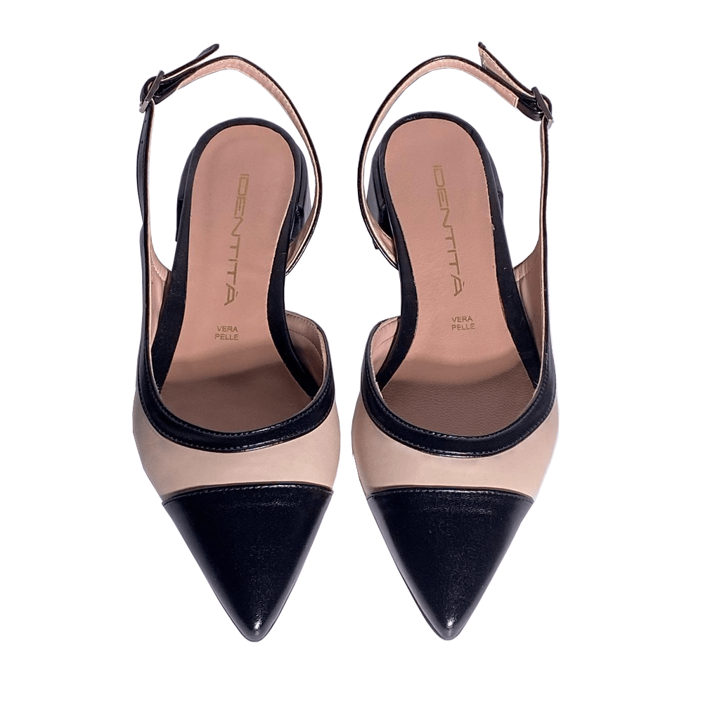 Identità Décolleté Slingback ANGY PELLE BEIGE/NERO