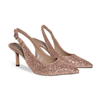 Identità Décolleté Slingback JUSTINA GLITTER ORO ROSA 70mm
