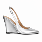 Identità Décolleté Slingback PAULINA LAMINATO ARGENTO