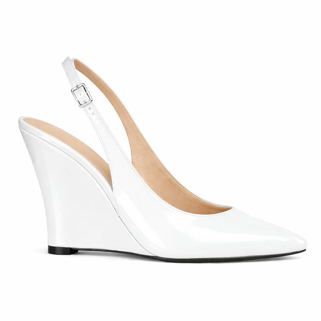 Identità Décolleté Slingback PAULINA VERNICE BIANCO