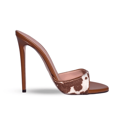 Identità Mules ALINA ANIMALIER MARRONE