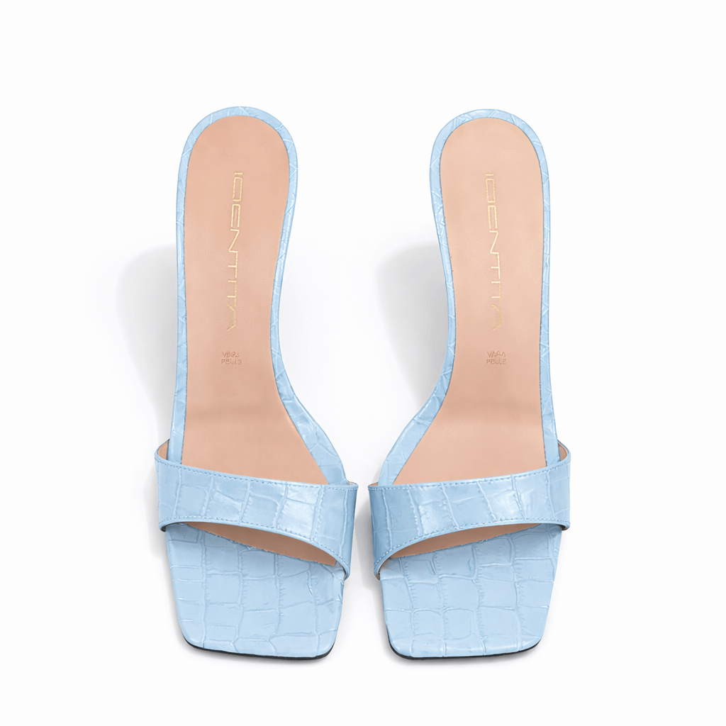 Identità Mules MARIARITA STAMPA COCCODRILLO BLU