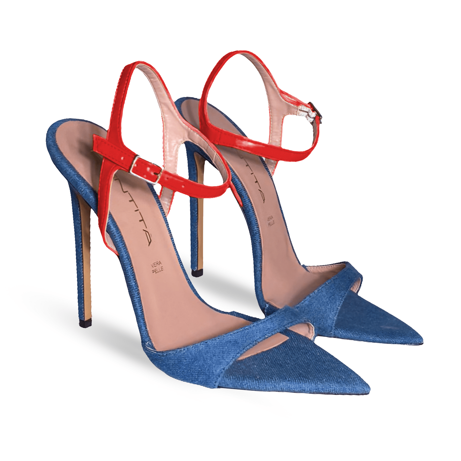 Identità Sandali BRIONY DENIM/ROSSO