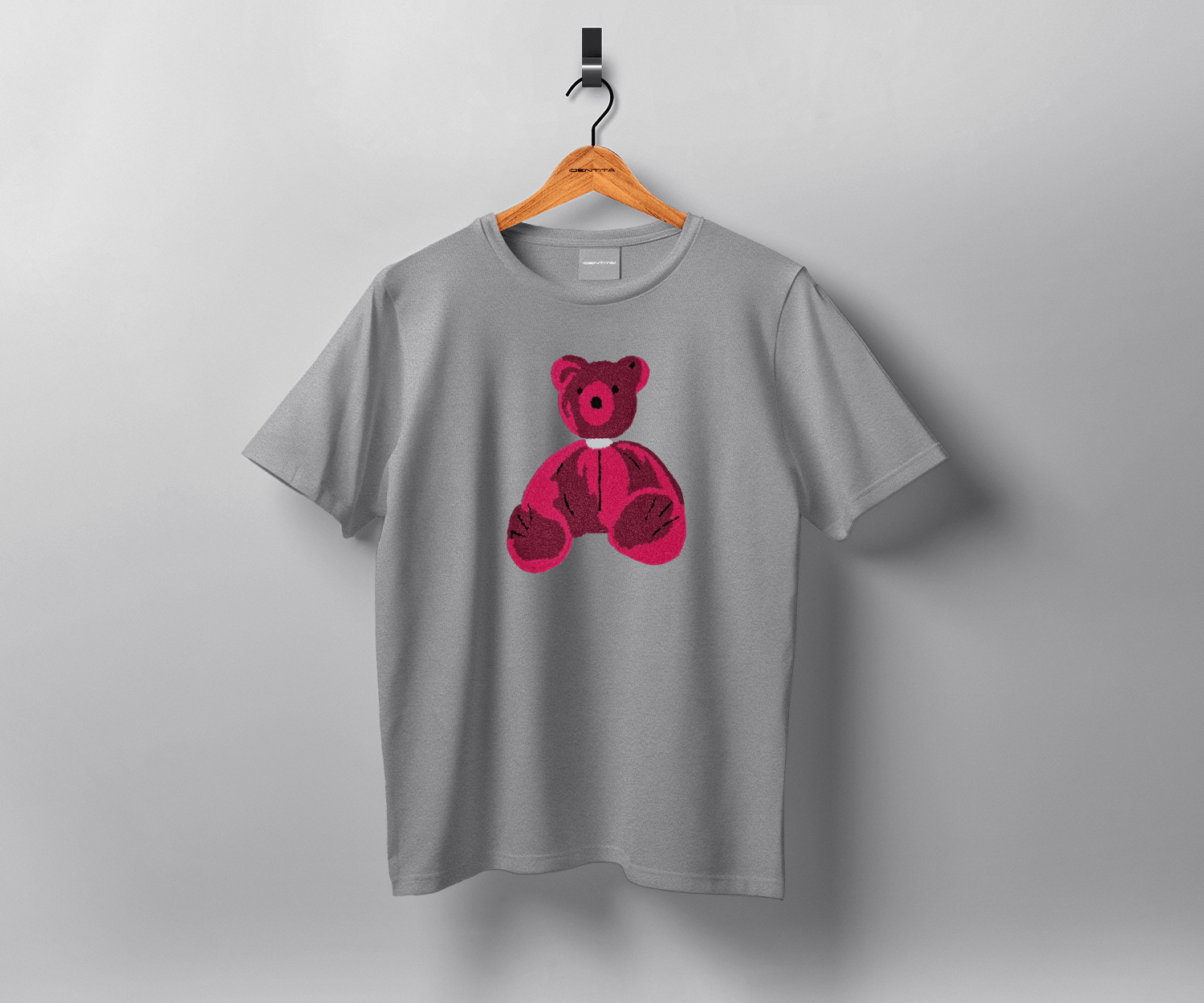 Identità T-Shirt Taglia unica T-shirt a maniche corte - FUCSIA BEAR - GRIGIO