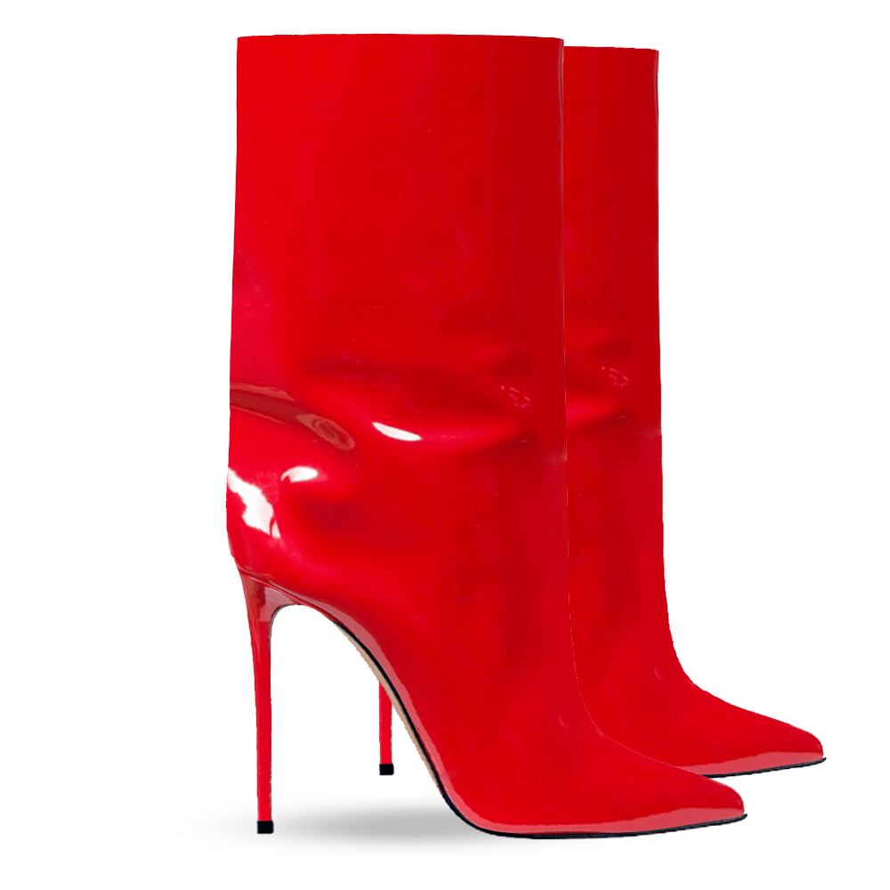 Boots Evelyn patent red Woman – Identità Shoes
