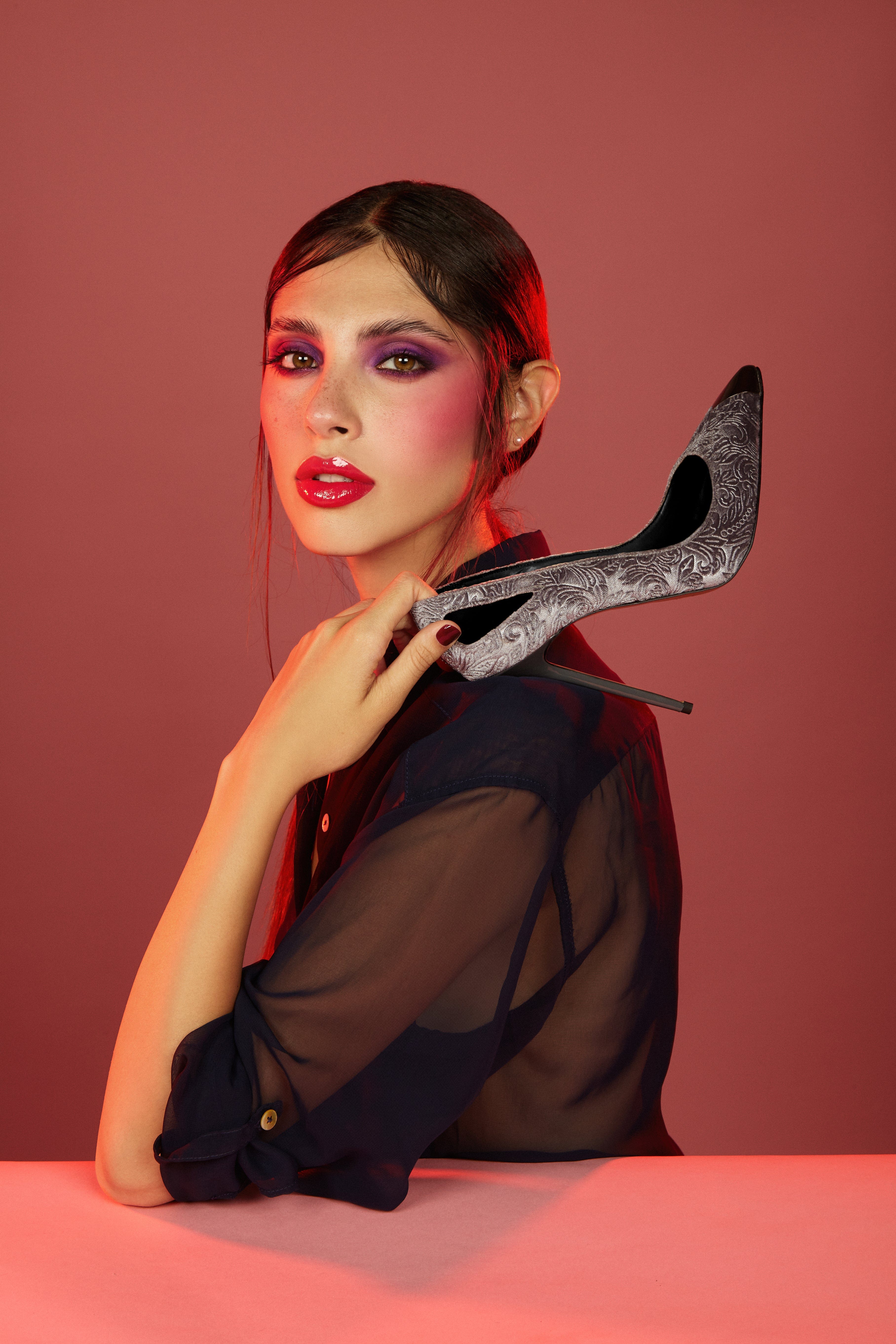 Identità Decollete CATRHINE VELLUTO GRIGIO 120mm