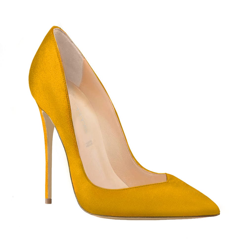 Yellow clearance suede heels