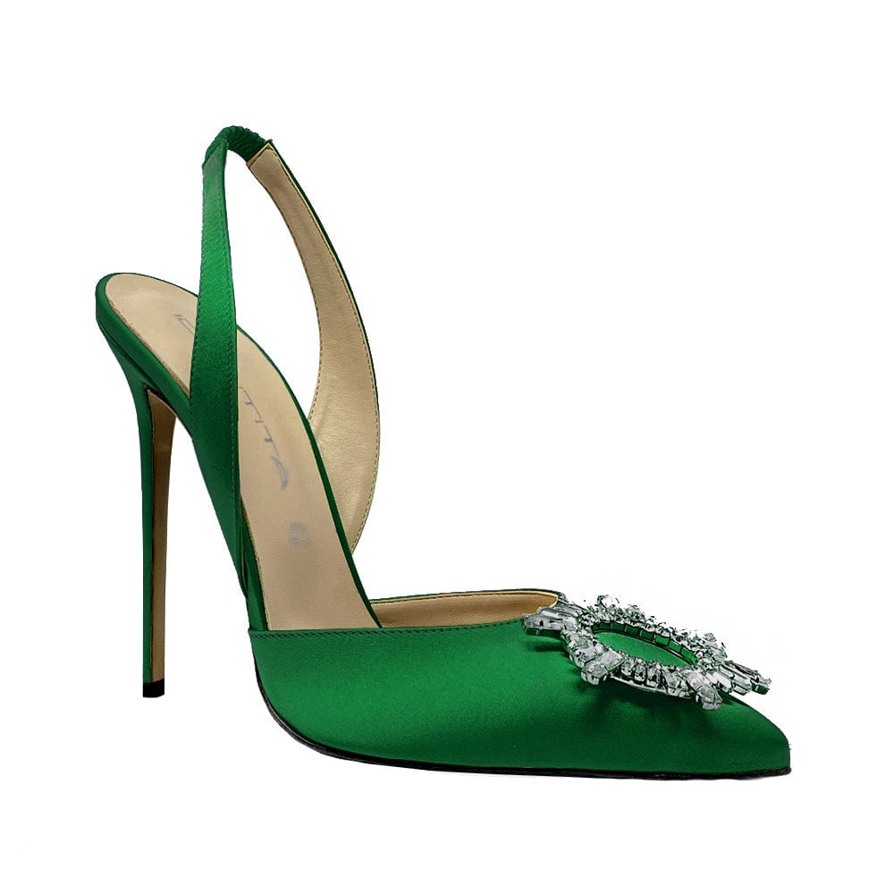 Green satin hot sale shoes