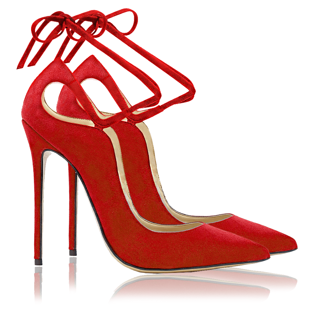 Red suede slingback shoes sales