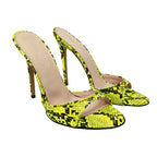 Identità Mules JILL STAMPA RETTILE LIME