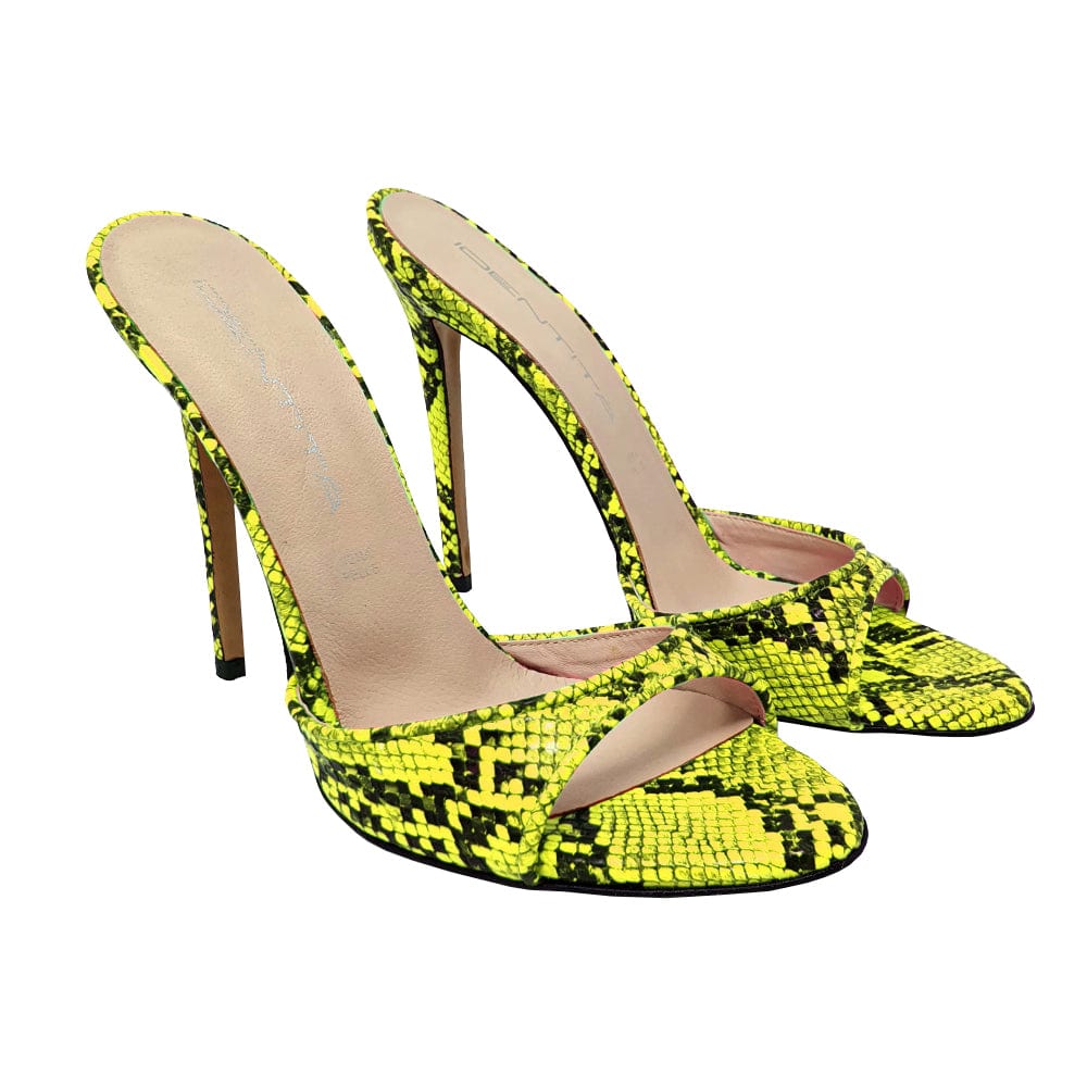 Identità Mules JILL STAMPA RETTILE LIME