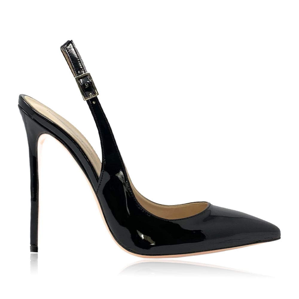 Slingback Pump Emily Black Patent Woman – Identità Shoes, 49% OFF