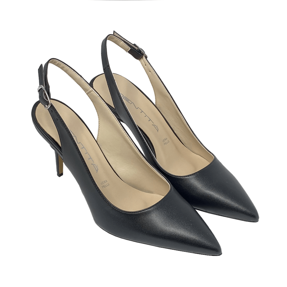 Identità Slingback JUSTINA PELLE NERO 70mm