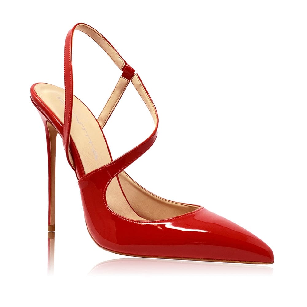 Red hot sale slingback pumps