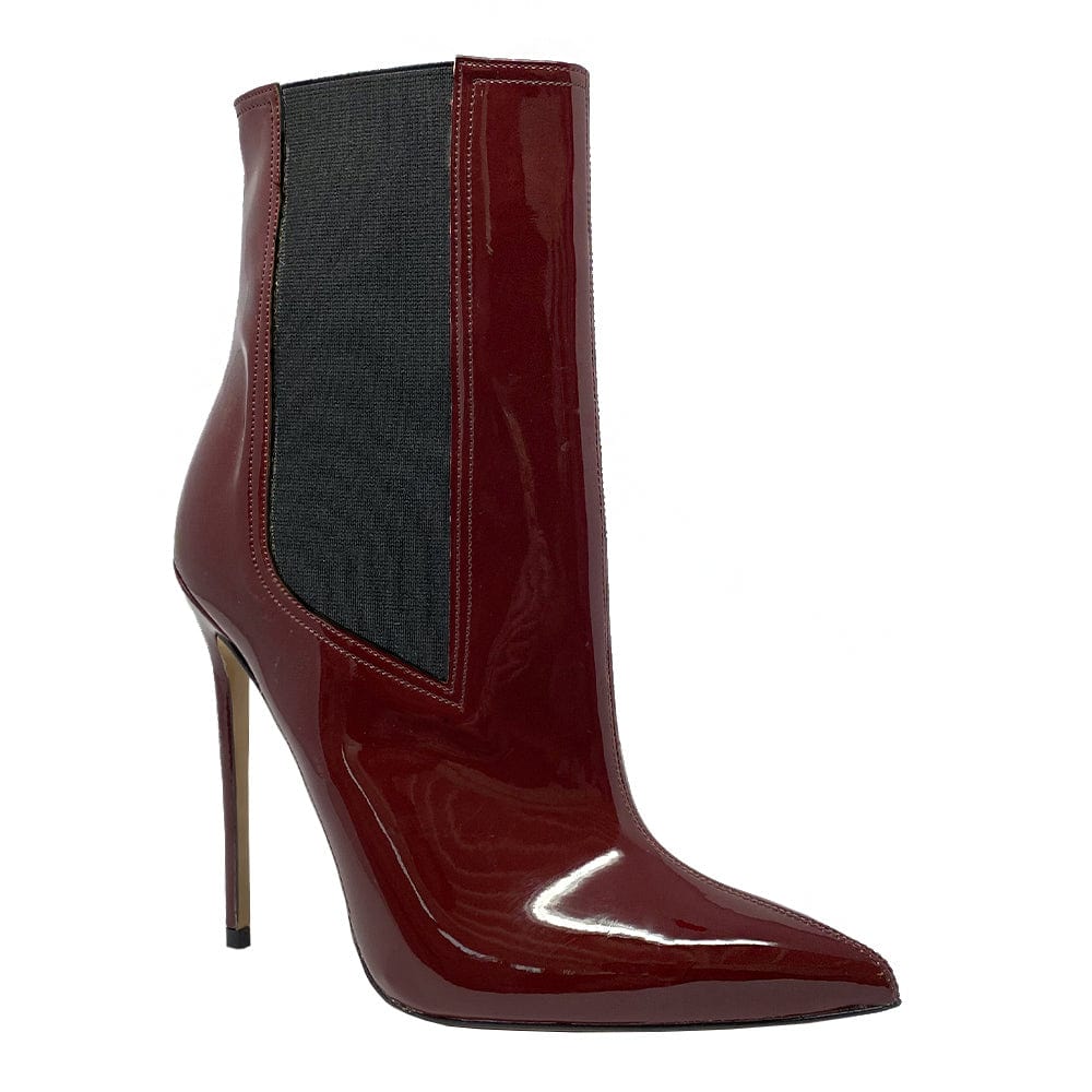 Bottines 2025 bordeaux vernis