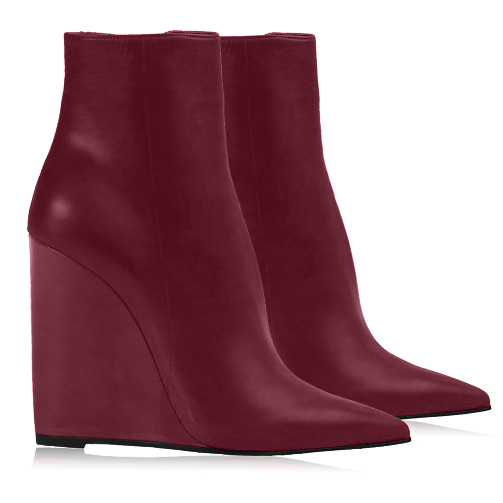 Identità Stivaletti WANDA PELLE BURGUNDY