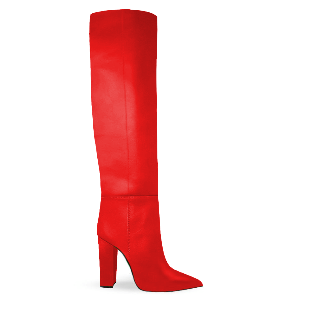 Identità Stivali DEBBIE PELLE ROSSO