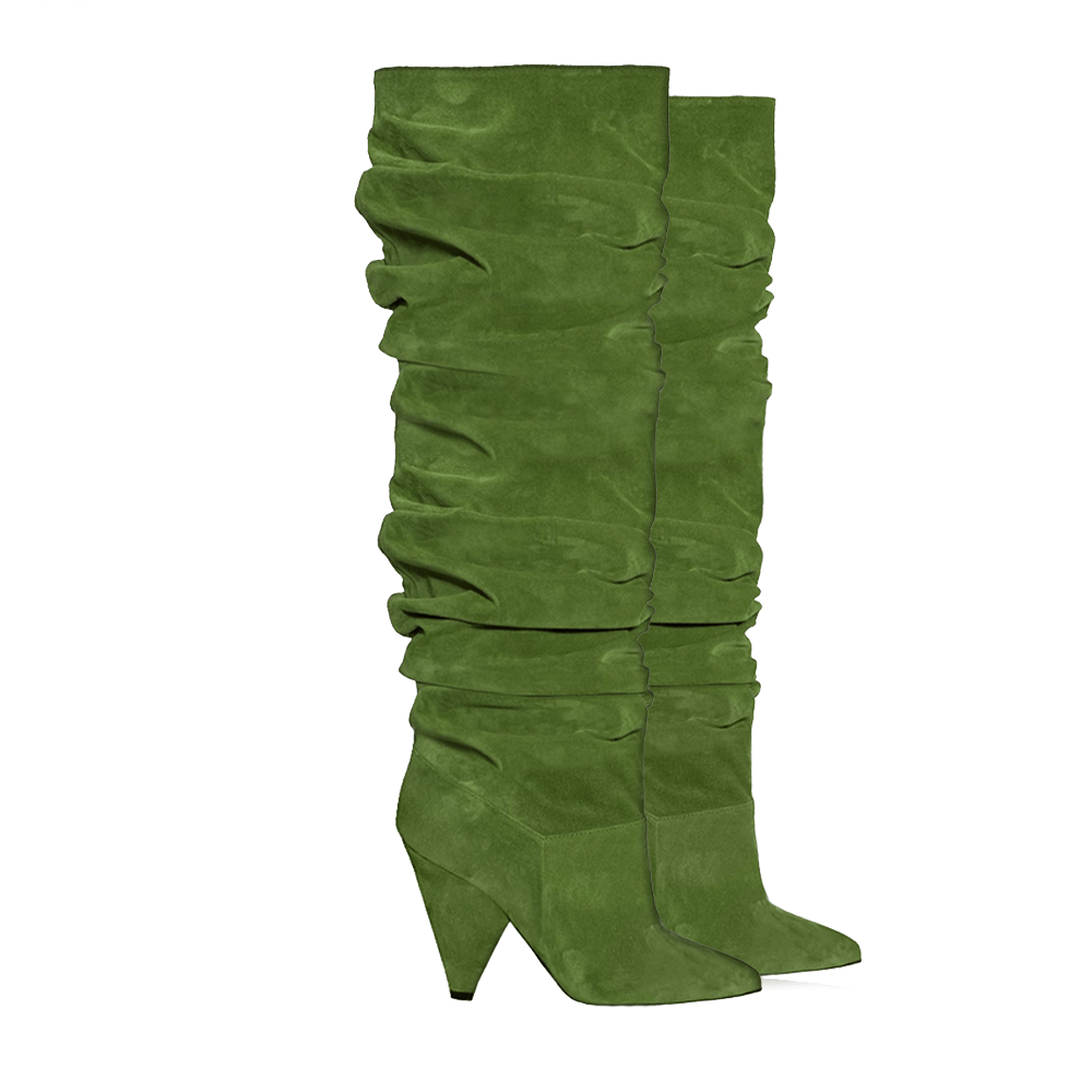 Identità Stivali KYRA SCAMOSCIATO VERDE