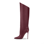 Identità Stivali TASHA PELLE BURGUNDY