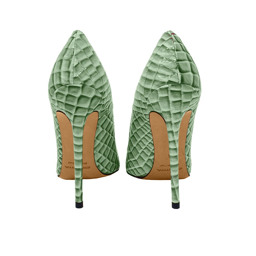 Crocodile print online heels